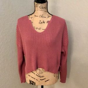LA Hearts Cropped V-Neck Sweater size Small